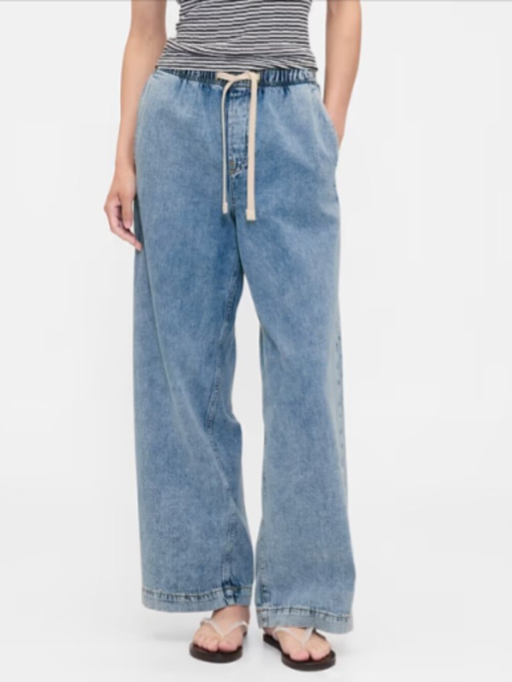 Gap High Rise Wide Leg Tie Waist Jeans